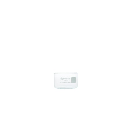 United Scientific CrystalClear Crystallizing Dish 60mL, Flat Bottom, Borosilicate Glass, 6PK UNCRDSH-FB-60